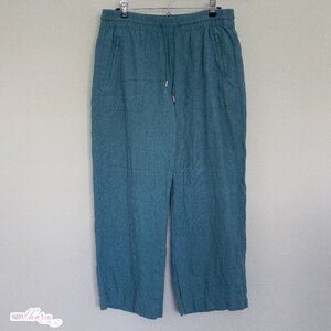 Athleta Women's Blue Elastic Waist Lightweight Drawstring Wide Leg Pants